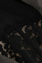 Joyce Gray Lace Detail Long Sleeve Slit Maxi Dress Avalabel
