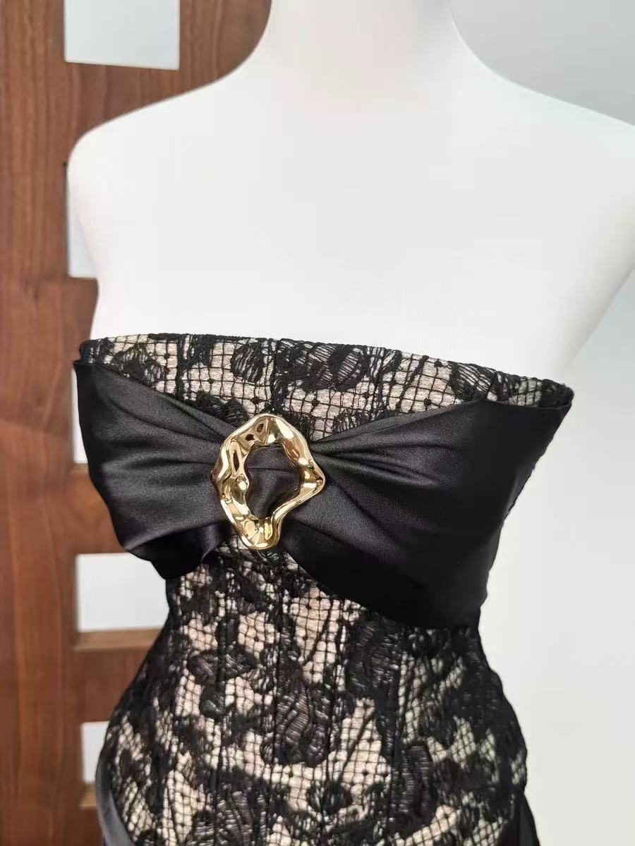 Strapless Black mini dress Avalabel