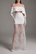 Alisa White Lace Off Shoulder Two Piece Set Avalabel
