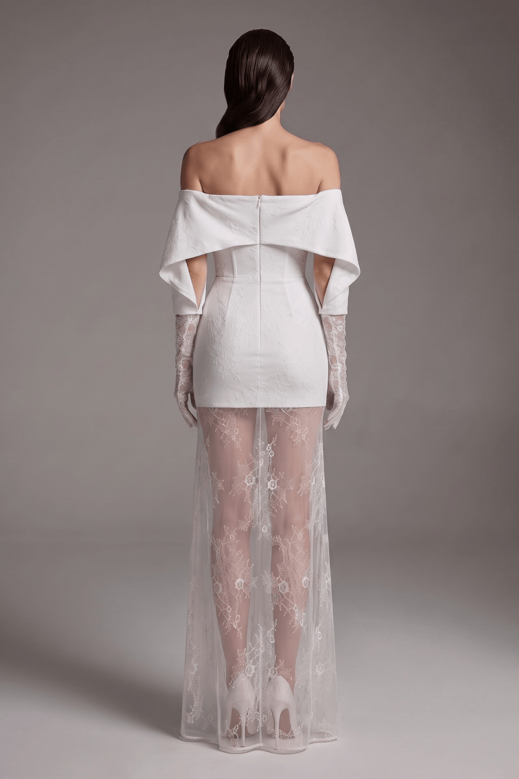 Alisa White Lace Off Shoulder Two Piece Set Avalabel