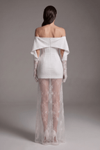 Alisa White Lace Off Shoulder Two Piece Set Avalabel