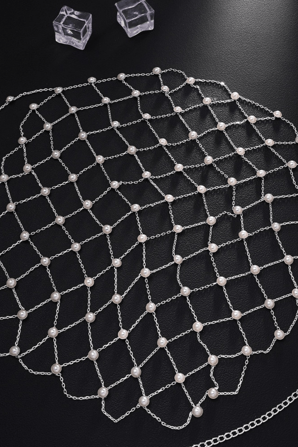 Pearl Grid Mesh Head Cage Head Chain Avalabel