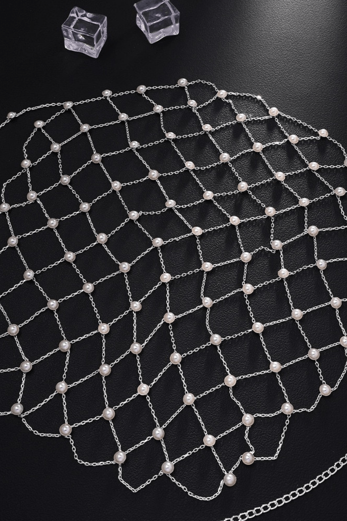 Pearl Grid Mesh Head Cage Head Chain Avalabel