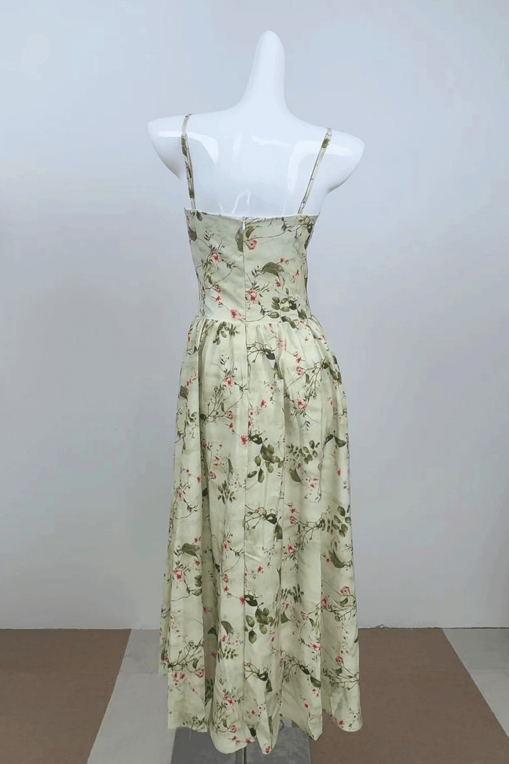 Emily Green Floral Corset Midi Dress Avalabel