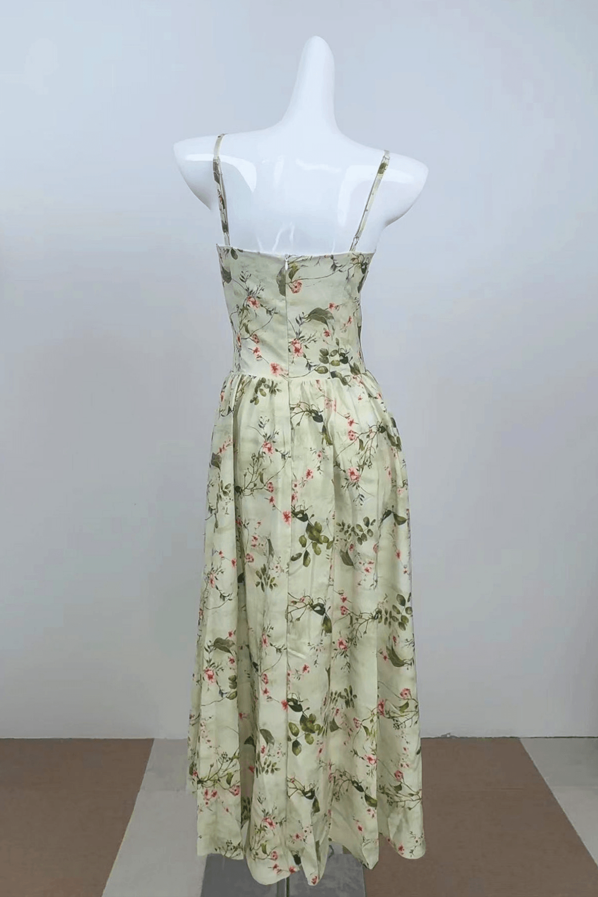Emily Green Floral Corset Midi Dress Avalabel