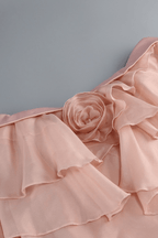 Jade Pink Off Shoulder Ruffled Maxi Dress Avalabel