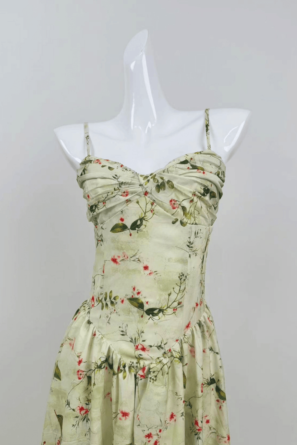 Emily Green Floral Corset Midi Dress Avalabel