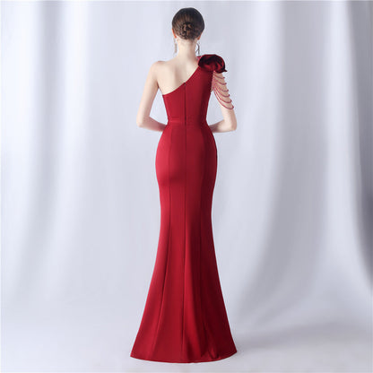 Crafted Flower With Beading Formal Dress
