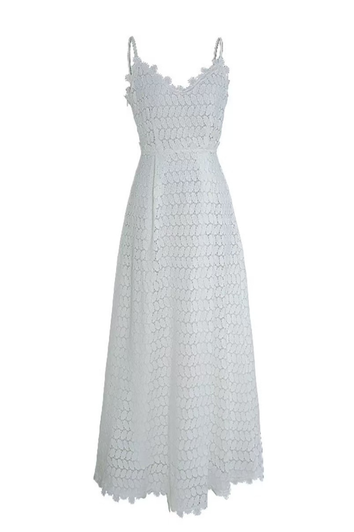 Isabella Floral White Cami Vacation Maxi Dress Avalabel