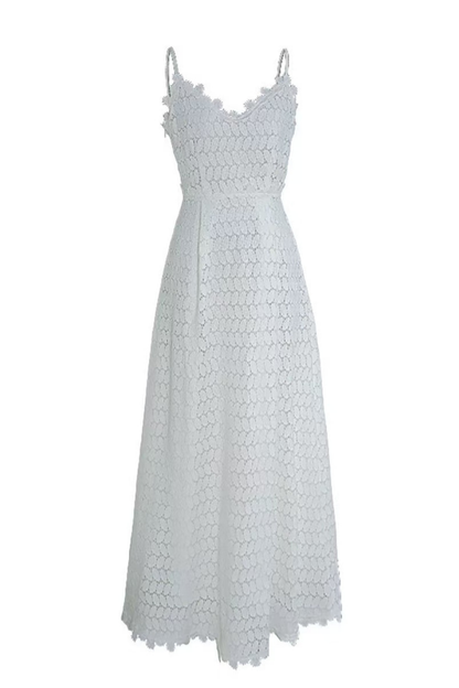 Isabella Floral White Cami Vacation Maxi Dress
