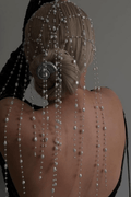 Trailing Pearl Mesh Formal Head Net Avalabel