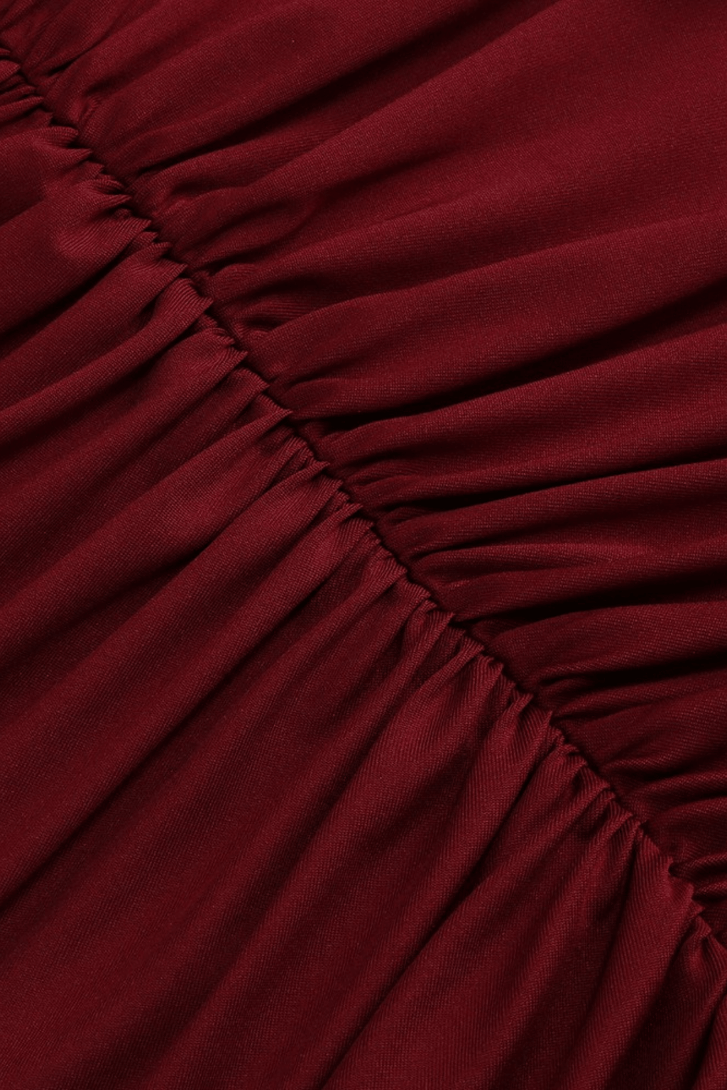 Burgundy Long Sleeve Ruched Mermaid Dress Avalabel