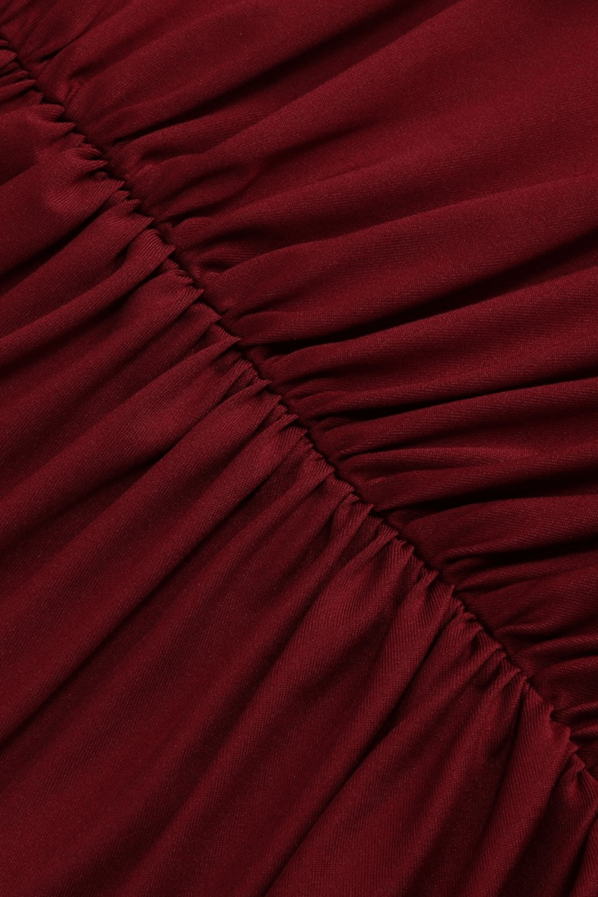 Burgundy Long Sleeve Ruched Mermaid Dress Avalabel