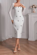 Erica Sheer Long Sleeve Beaded Evening Dress Avalabel
