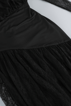 Liora Black Long Sleeve Lace Maxi Dress Avalabel