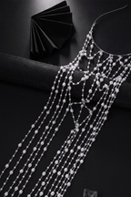 Trailing Pearl Mesh Formal Head Net Avalabel