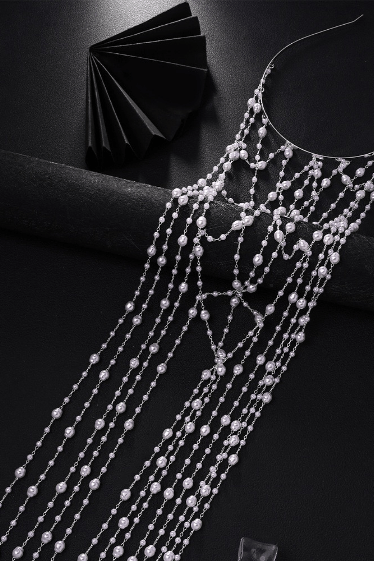 Trailing Pearl Mesh Formal Head Net Avalabel