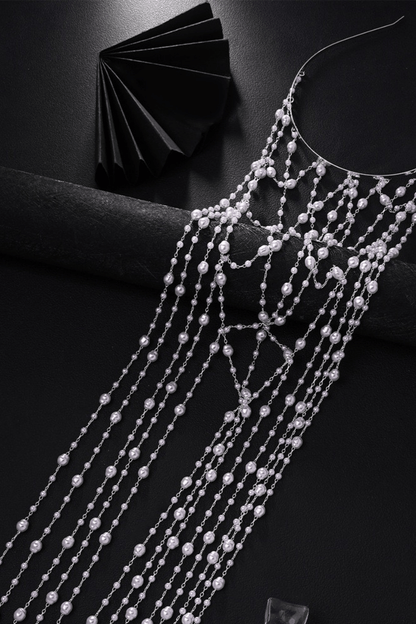 Trailing Pearl Mesh Formal Head Net Avalabel