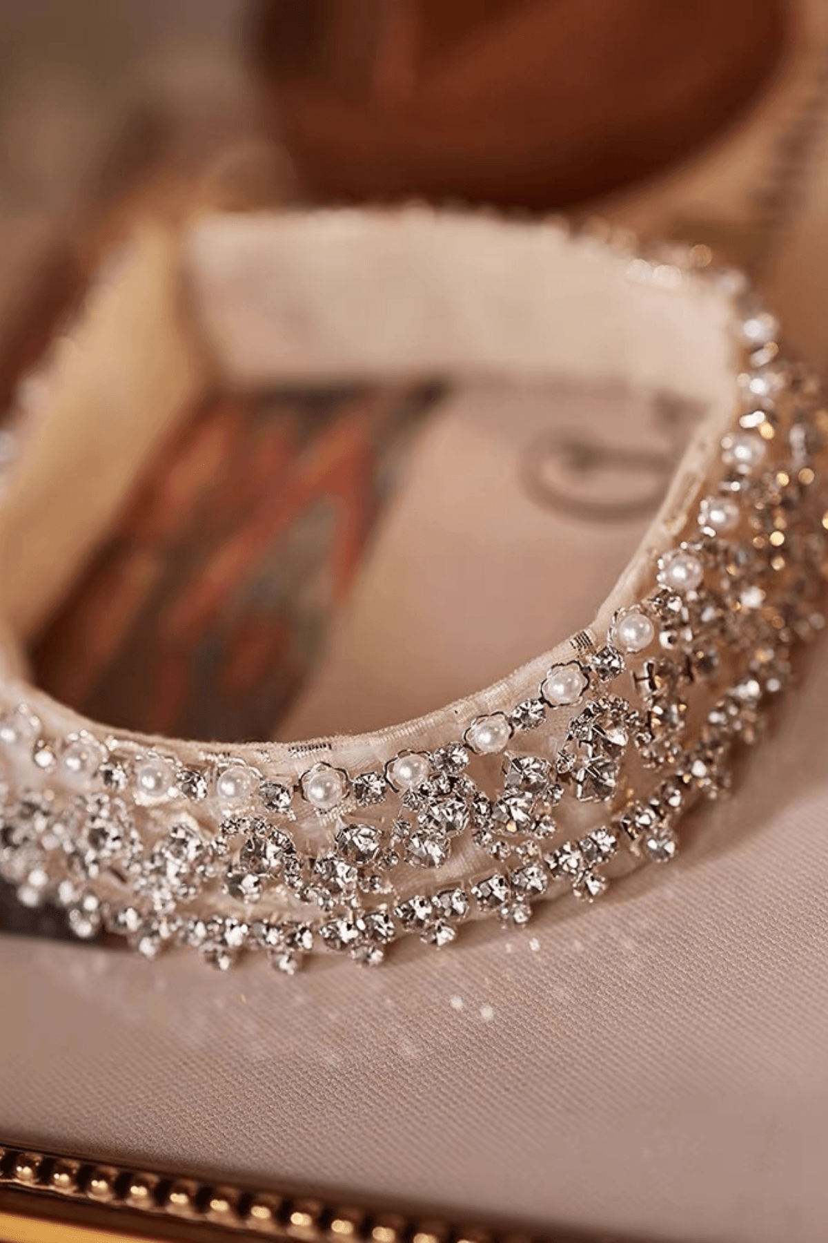 Pearl Crystal Beaded Choker Necklace Avalabel