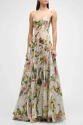 Multicolor Floral Print Fauna Gazar Gown Avalabel