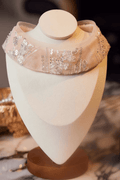 Pink Beaded Sheer Tulle Choker Necklace Avalabel