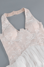 Fiora White Halter Lace Mermaid Dress Avalabel