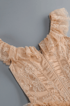 Bella Pink Lace Ruffle Corset Mermaid Dress Avalabel