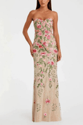 Emily Strapless Floral Embroidered Mermaid Dress Avalabel