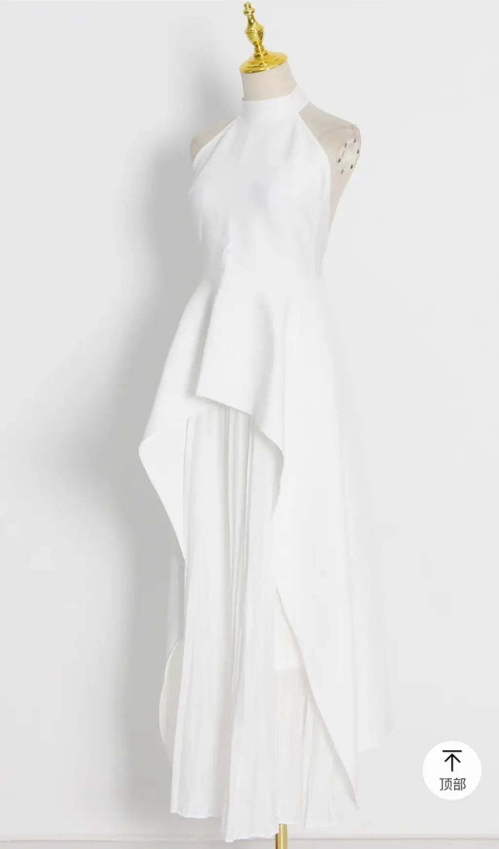WHITE BANDAGE HALTER IRREGULAR MAXI DRESS Avalabel