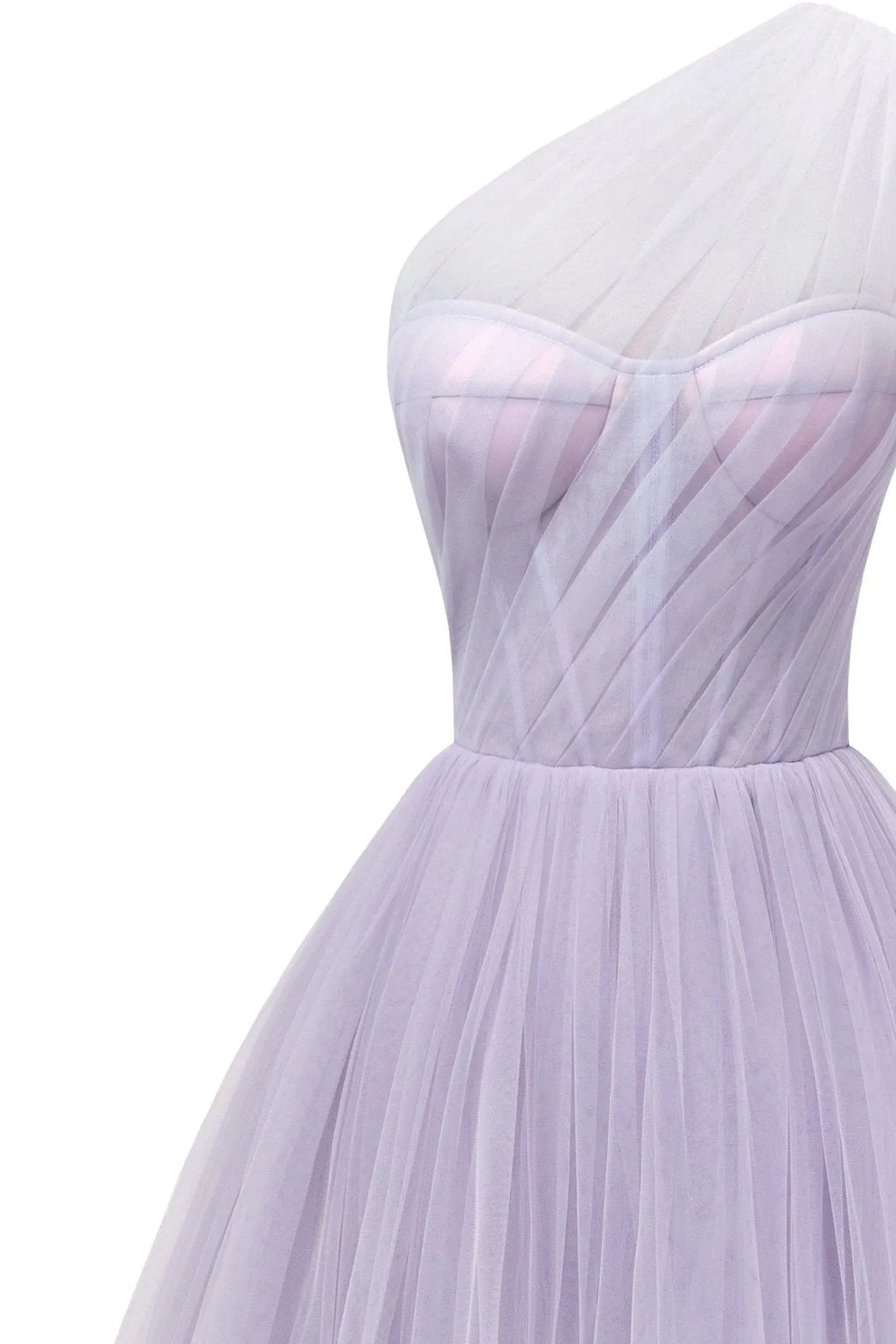 Lavender One-Shoulder Cocktail Tulle Dress Avalabel