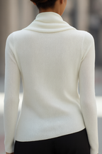 Draped Cowl Neck Long-Sleeve Top Avalabel