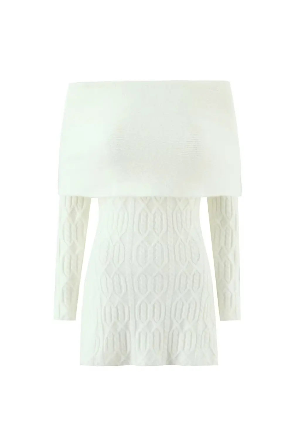 gwendolyn Off Shoulder Knit Mini Dress - White Avalabel