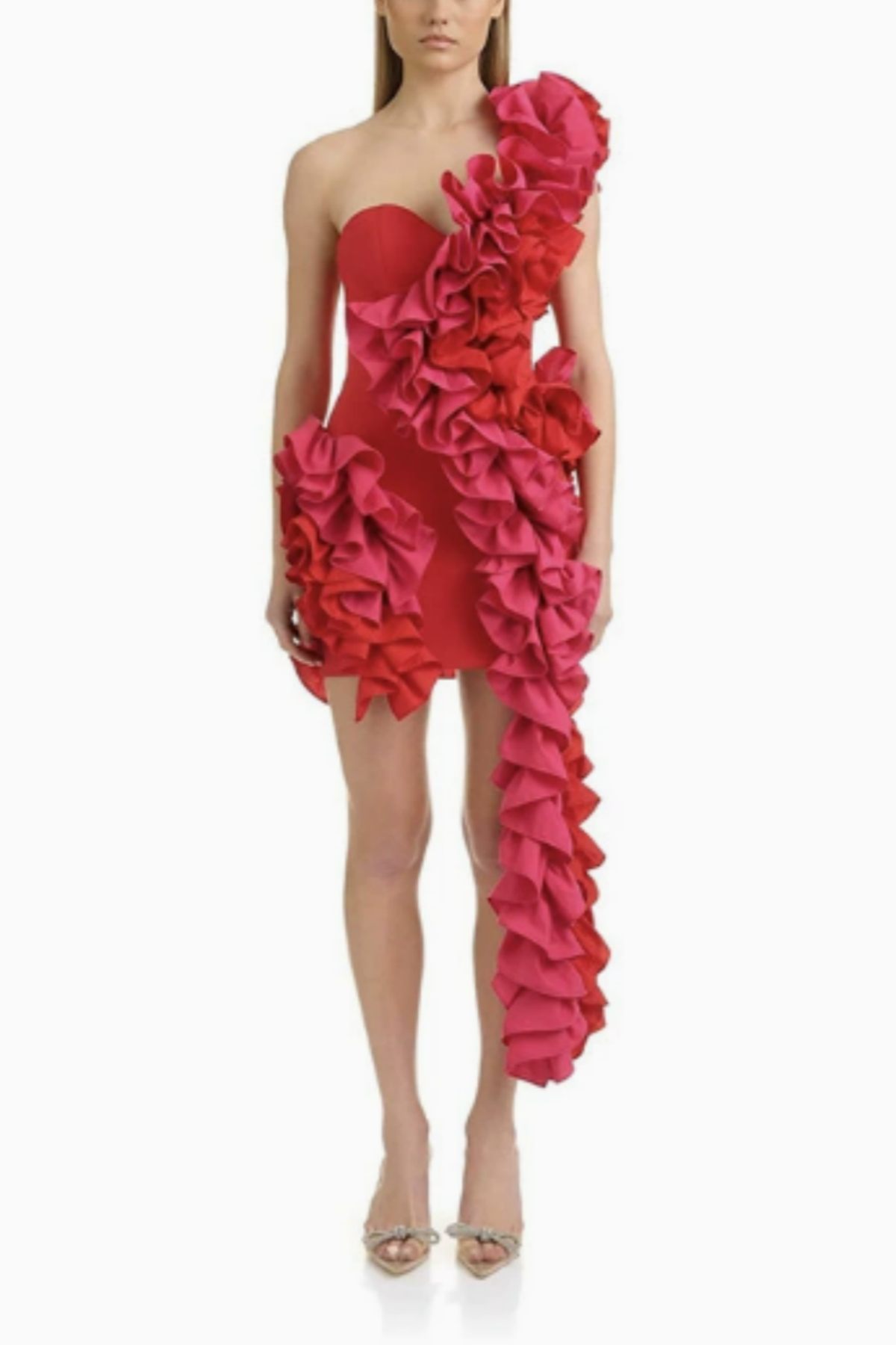 Keyla Ruffle Trim Bodycon Mini Dress Avalabel