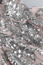 Ivana Strapless Silver Sequin Mini Dress Avalabel