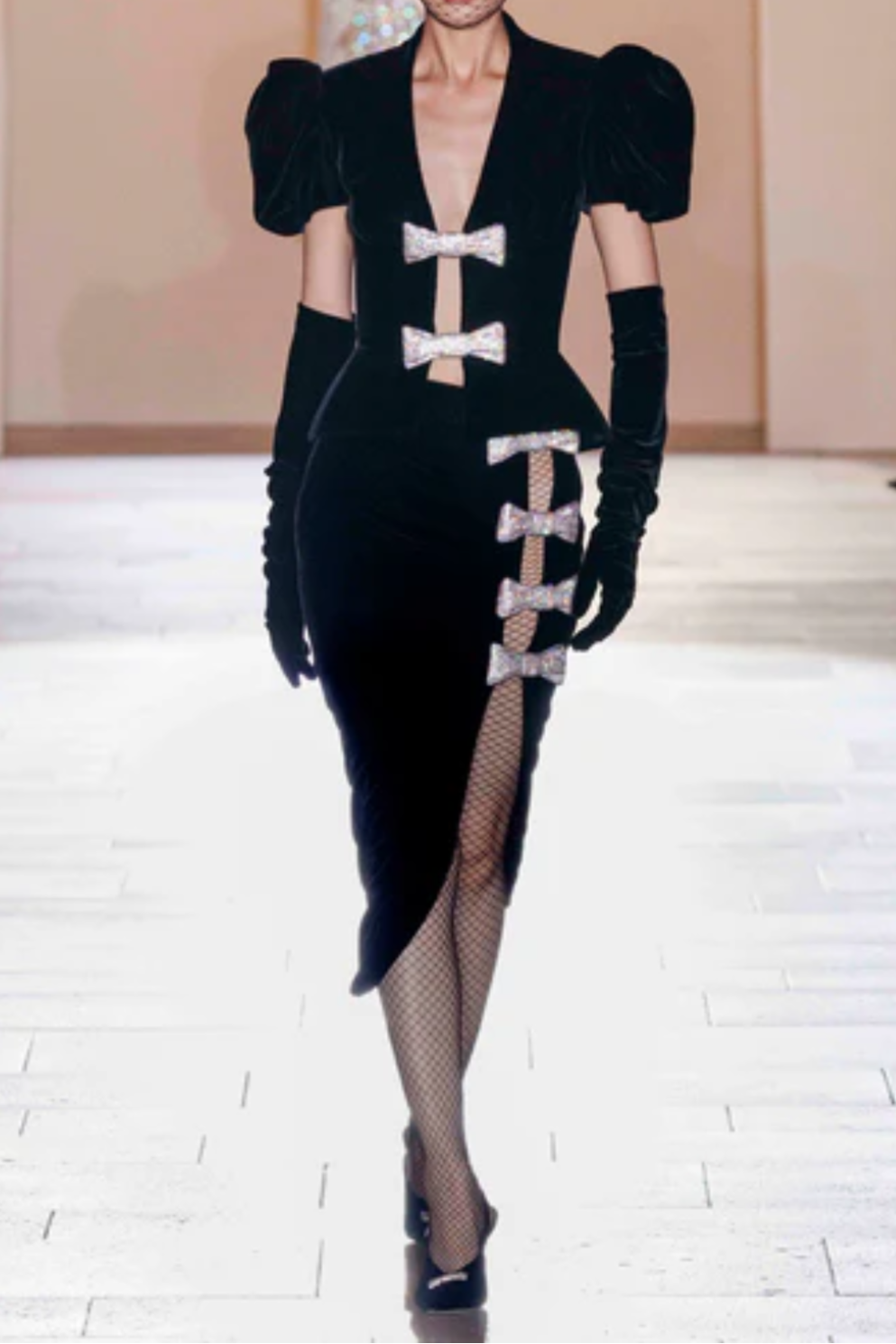 Victoria Cut Out Bow Mini Dress Set in Black