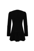 xaviera rhinestone embellishment velvet mini dress in black Avalabel