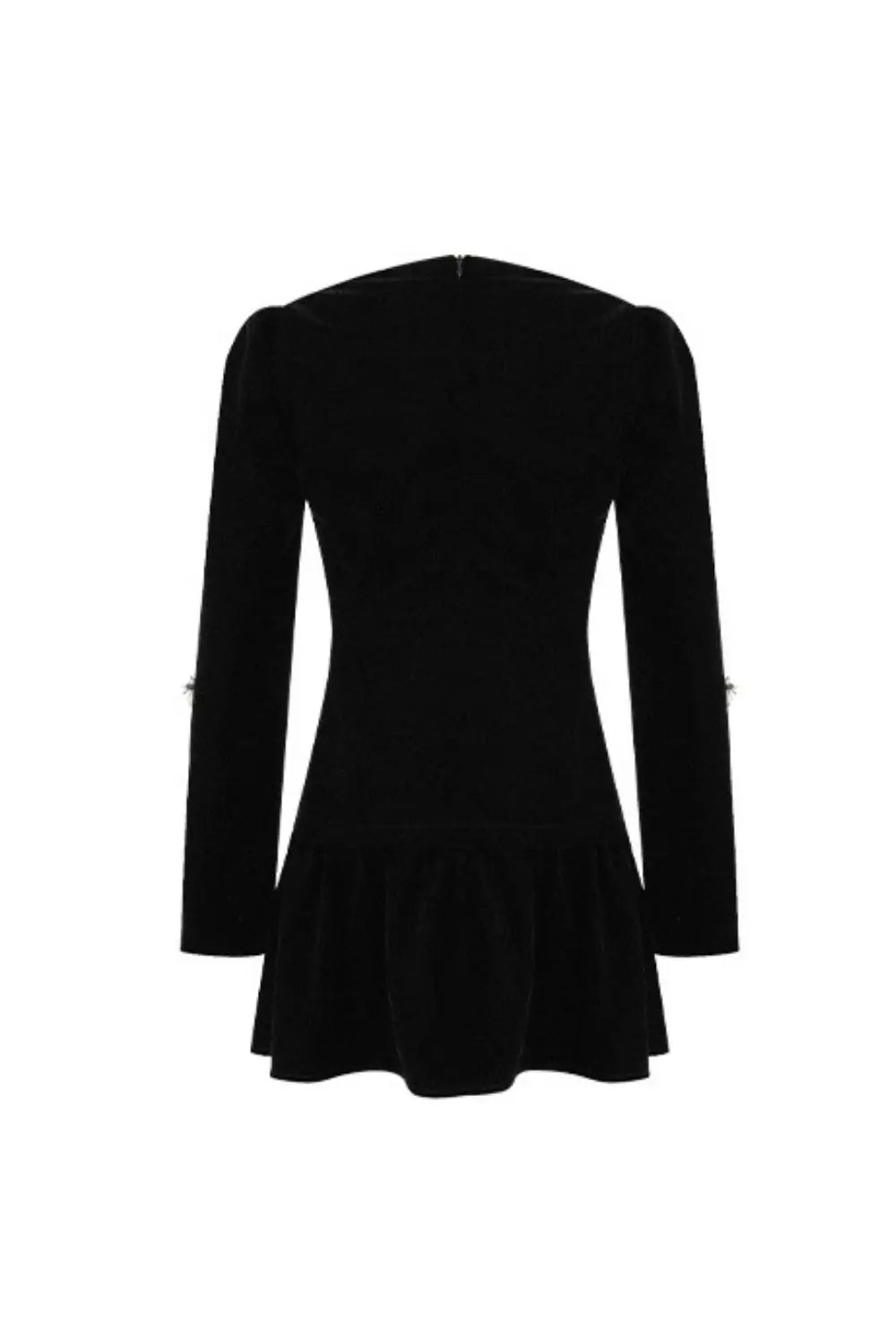 xaviera rhinestone embellishment velvet mini dress in black Avalabel