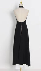 BANDAGE HIGH NECK PLEATED PEPLUM MAXI DRESS Avalabel