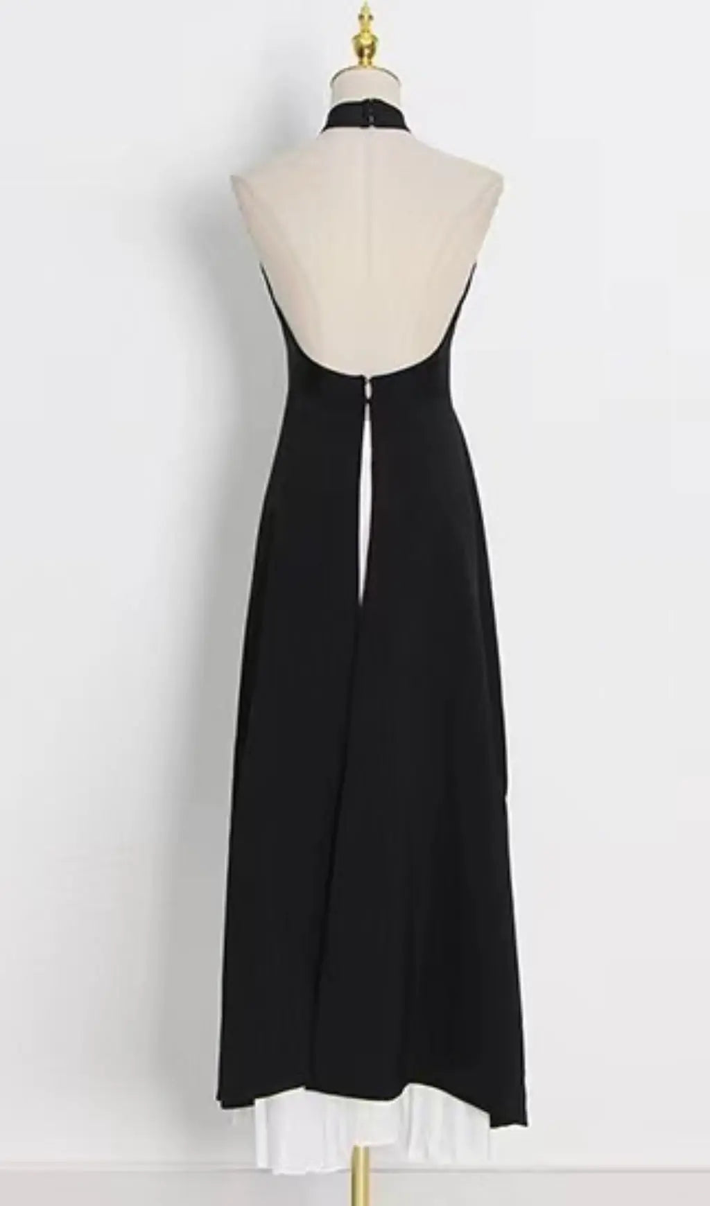 BANDAGE HIGH NECK PLEATED PEPLUM MAXI DRESS Avalabel