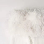 White Strapless faux fur slim mini dress Avalabel
