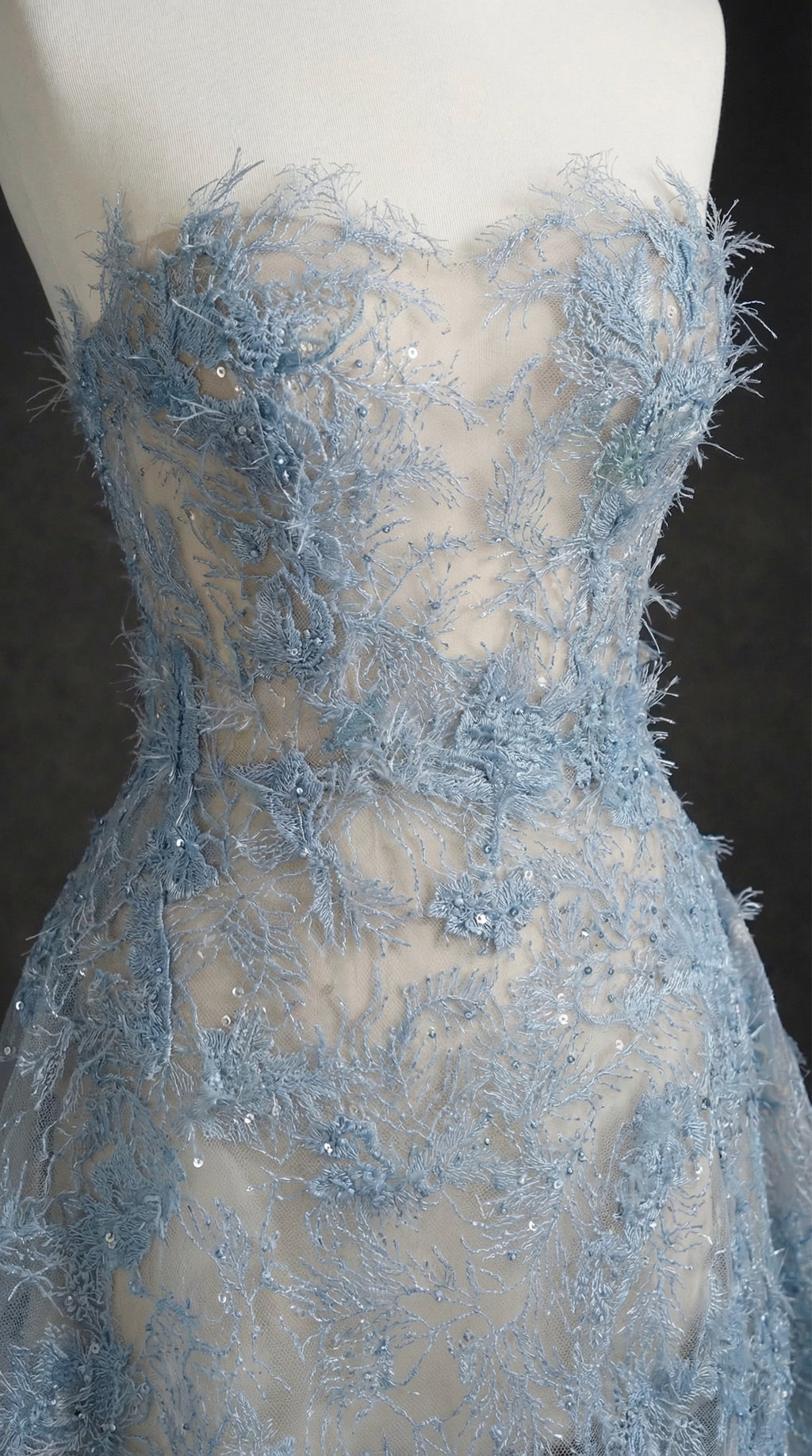 Blue Beaded Lace Dress Avalabel