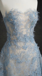 Blue Beaded Lace Dress Avalabel