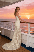 Liora Strapless Floral Appliqué Mermaid Dress Avalabel