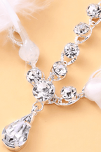 Boho White Feather Crystal Forehead Head Chain Avalabel