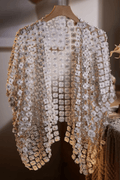 Ombre Floral Lace Pearl Shawl Avalabel
