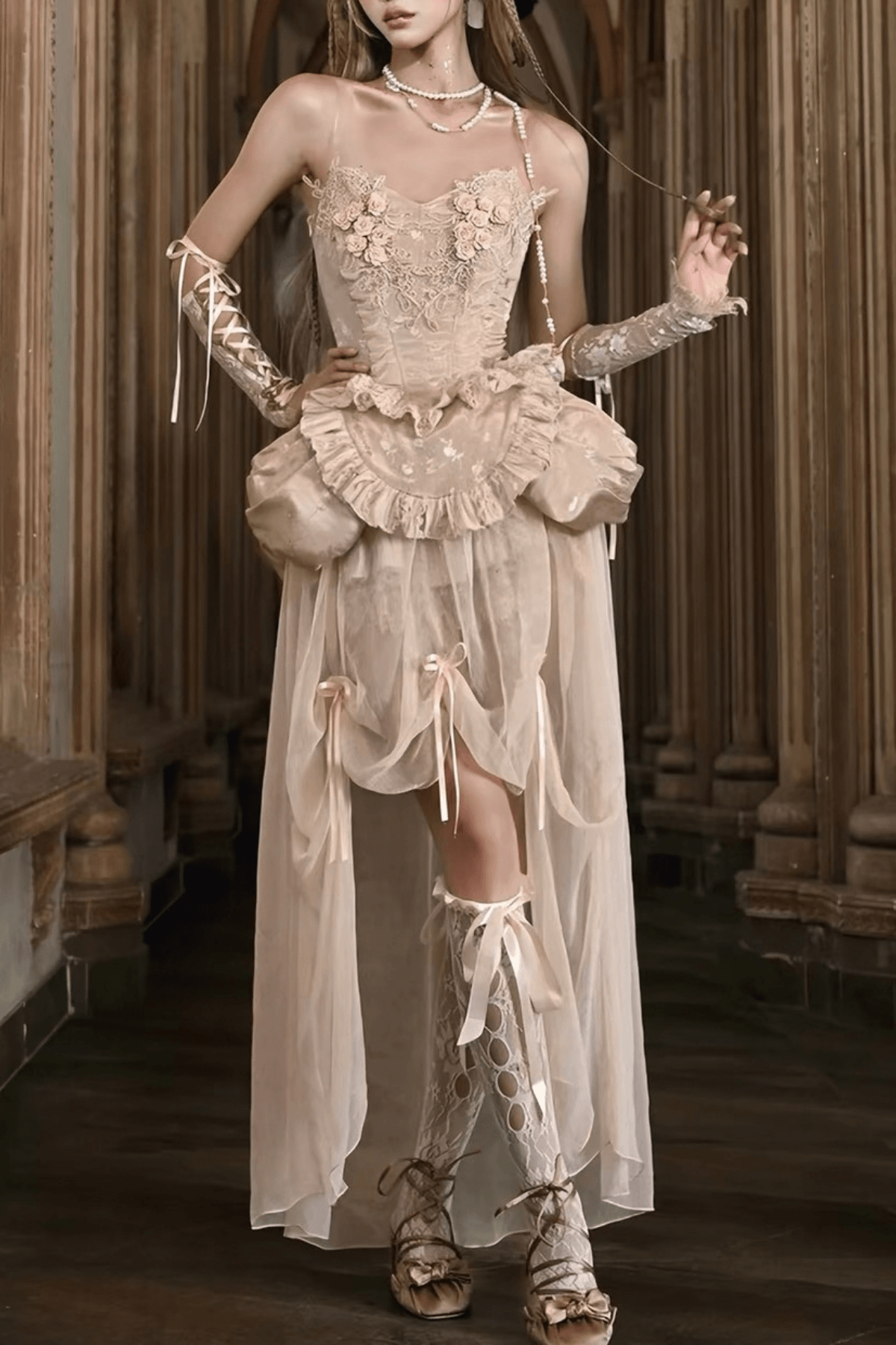Evelina Vintage Lace Corset Dress Avalabel