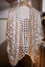 Ombre Floral Lace Pearl Shawl Avalabel