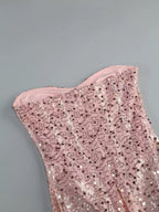Sequined Pink Maxi Dress Avalabel