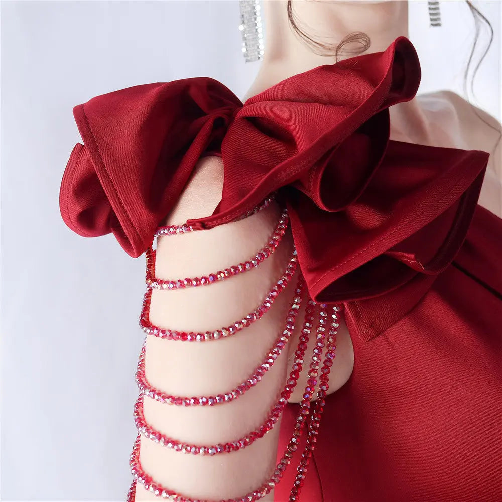 Crafted Flower With Beading Formal Dress Avalabel