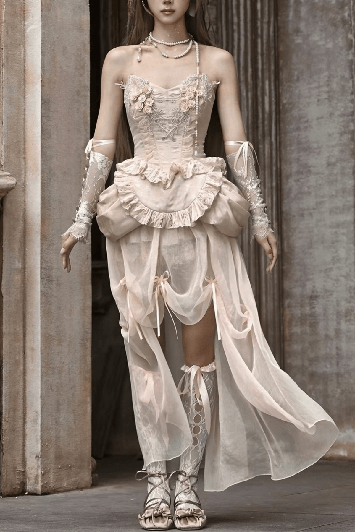 Evelina Vintage Lace Corset Dress Avalabel